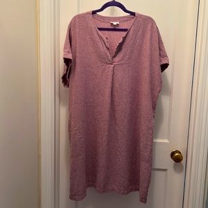 JJILL linen midi shift dress. Rose color. Size 2x.